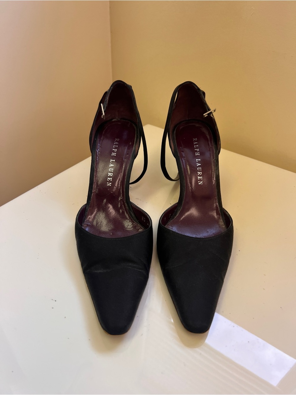 Ralph Lauren Black Pointed Slingback Pumps